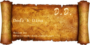 Deák Dina névjegykártya